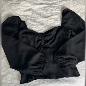 Abercrombie & Fitch Longsleeve Cinch Front Cut Out Top